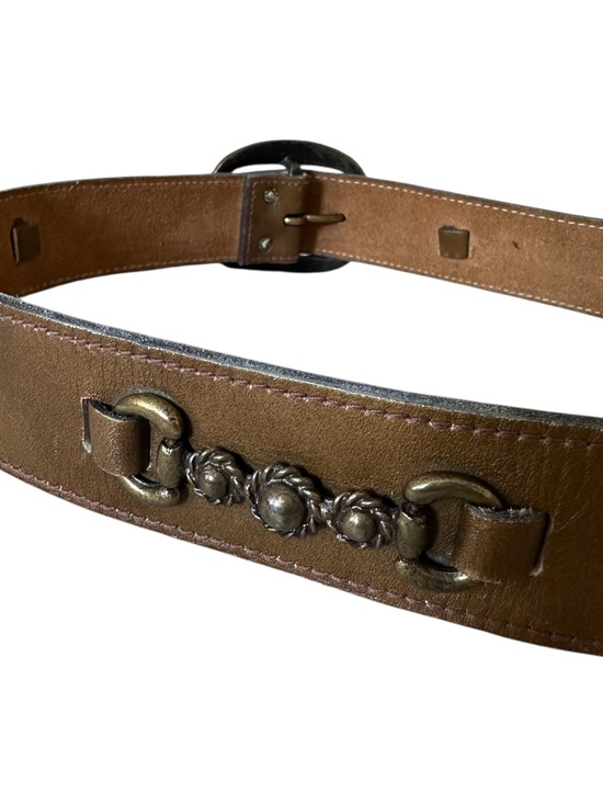 Vintage Handmade Calderon Leather with Antique toned Brass Buckle. main image 5